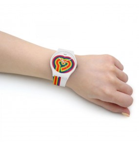 Montre Unisexe SWATCH NewGent Battre l'amour Arc-en-ciel - SUOW171