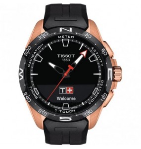 TISSOT T-TOUCH CONNECT SOLAR NOIR OR ROSE SILICONE T1214204705102