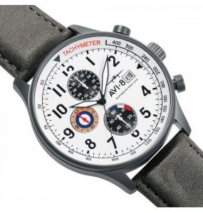 AVI-8 HAWKER HURRICANE BLANC CUIR GRIS AV-4011-0B