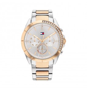 Montre Tommy Hilfiger Kennedy Femme - Boitier acier Doré Rose - Bracelet acier argenté et Doré Rose