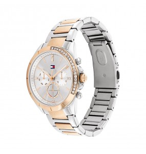 Montre Tommy Hilfiger Kennedy Femme - Boitier acier Doré Rose - Bracelet acier argenté et Doré Rose