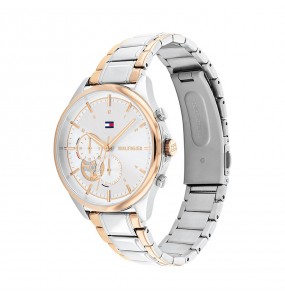 Montre Tommy Hilfiger Quinn Femme - Boitier acier argenté - Bracelet acier argenté et Doré Rose