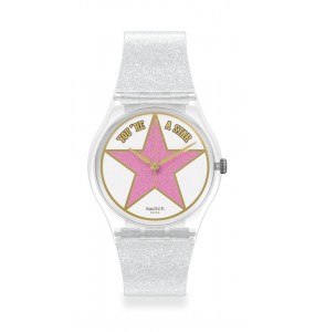 Montre Unisexe SWATCH Star Mom SO28Z108 - Collection Mother'S Day - Boitier matériau biosourcé transparent