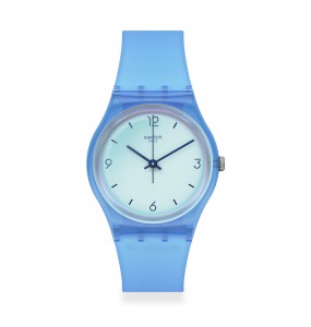 Montre Unisexe SWATCH Swan Ocean GS165 - Collection Monthly Drops - Boitier plastique bleu