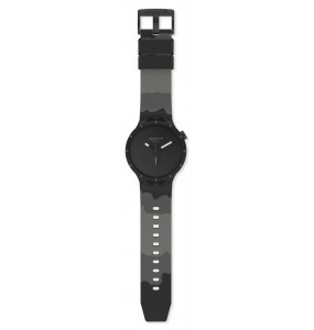 Montre Unisexe SWATCH Big Bold Bioceramic Basalt SB03B110 - Collection Colors Of Nature - Boitier biocéramique noire