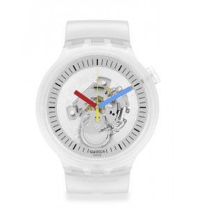 Montre Unisexe SWATCH Clearly Bold SB01K100 - Collection Clear - Boitier matériau biosourcé transparent