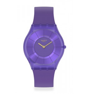 Montre Femme SWATCH Purple Time SS08V103 - Collection Monthly Drops - Boitier matériau biosourcé violet