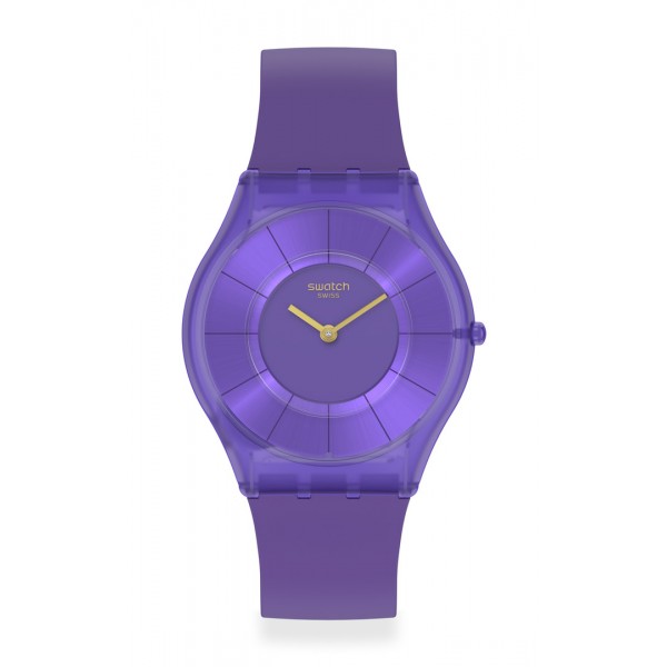 Montre Femme SWATCH Purple Time SS08V103 - Collection Monthly Drops - Boitier matériau biosourcé violet