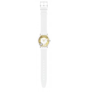 Montre Femme SWATCH Coeur Dorado SS08K106 - Collection Monthly Drops - Boitier matériau biosourcé transparent