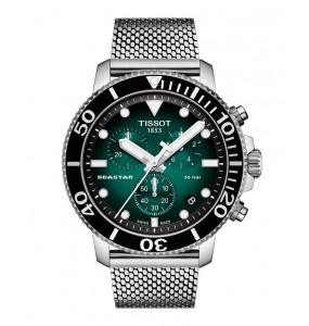 Montre Homme T1204171109100 Tissot Seastar 1000 Chronograph - Cadran Ronde, Vert dégradé