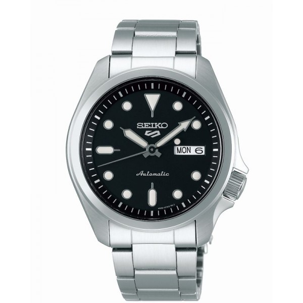 Montre Homme SEIKO 5 Sports Solid Boy Noir Acier Gris - SRPE55K1