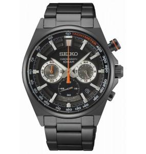 Montre Homme Seiko Sport SSB399P1 - Cadran noir - Boîtier acier inoxydable, revêtement titane carboné