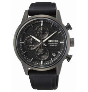 Montre Homme Seiko Sport SSB393P1 - Chrono quartz - Cadran noir - Boitier titane