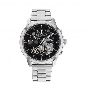 Montre Tommy Hilfiger Henry Homme - Boîtier acier argenté - Bracelet acier argenté