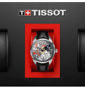 Montre Homme TISSOT T-Complication Squelette Mechanical Cuir - T0704051641100