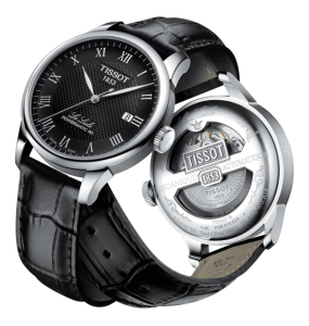 TISSOT LE LOCLE POWERMATIC 80 AUTOMATIQUE CUIR NOIR T0064071605300