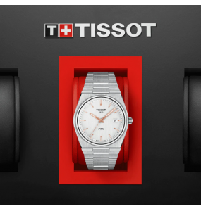 TISSOT PRX 40 205 GENT QUARTZ BLANC ACIER T1374101103100