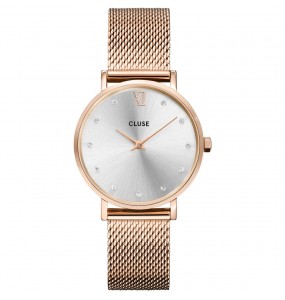 Montre Femme Cluse Minuit Mesh Crystals, Silver, Rose Gold Colour gris CW10205