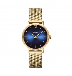 Montre Femme Cluse Minuit Mesh, Gold, Blue Fumé,  Gold bleu CW10202