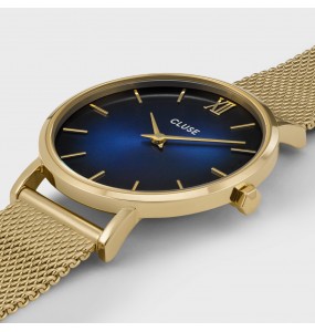 Montre Femme Cluse Minuit Mesh, Gold, Blue Fumé,  Gold bleu CW10202