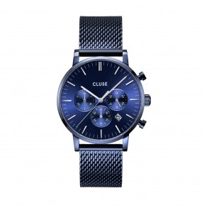 Montre Homme Cluse Aravis Chrono Mesh, Full blue bleu CW21001