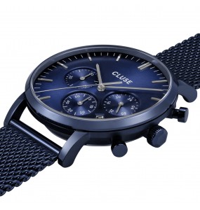 Montre Homme Cluse Aravis Chrono Mesh, Full blue bleu CW21001