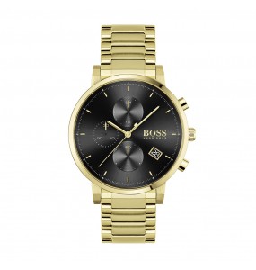 Montre Homme Hugo Boss Business  - Boîtier acier doré - Bracelet acier doré - Ref 1513781