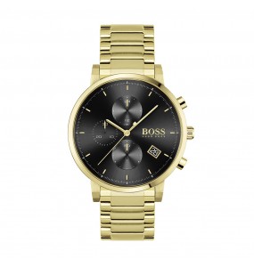 Montre Homme Hugo Boss Business  - Boîtier acier doré - Bracelet acier doré - Ref 1513781