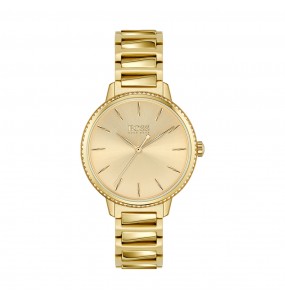 Montre Femme Hugo Boss Signature  - Boîtier acier doré - Bracelet acier doré - Ref 1502541