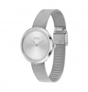 Montre Femme Hugo Boss Praise  - Boîtier acier argenté - Bracelet acier argenté - Ref 1502546