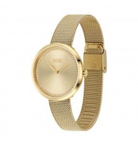 Montre Femme Hugo Boss Praise  - Boîtier acier doré - Bracelet acier doré - Ref 1502547