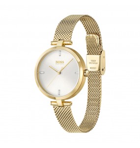 Montre Femme Hugo Boss Majesty  - Boîtier acier doré - Bracelet acier doré - Ref 1502586