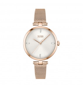 Montre Femme Hugo Boss Majesty  - Boîtier acier doré rose - Bracelet acier doré rose - Ref 1502589