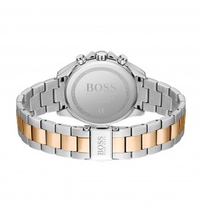 Montre Femme Hugo Boss Sport Lux  - Boîtier acier argenté - Bracelet acier argenté et doré rose - Ref 1502617