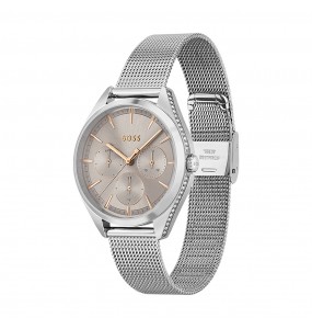 Montre Femme Hugo Boss Business  - Boîtier acier argenté - Bracelet acier argenté - Ref 1502638