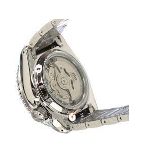 Montre Homme SEIKO 5 Automatique Noir Acier Argenté - SRPD55K1