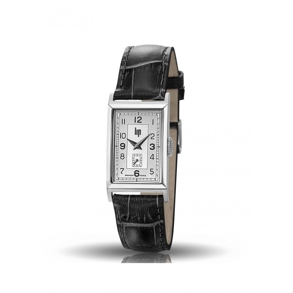 Montre Homme LIP T18 Churchill Cadran Argenté Bracelet Cuir - 671000 Montre Homme LIP T18 Churchill Cadran Argenté Bracelet Cuir - 671000