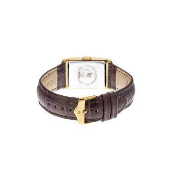 Lip Churchill T18 Cadran acier Doré - Bracelet Cuir Marron