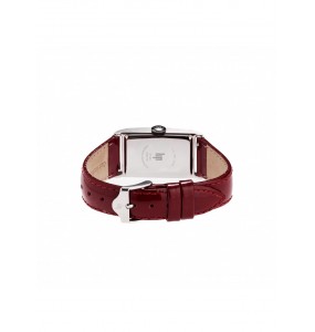 Lip Churchill T18 cadran blanc - Bracelet cuir rouge