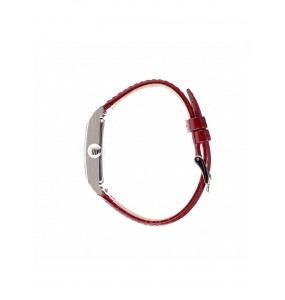 Lip Churchill T18 cadran blanc - Bracelet cuir rouge