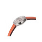 Lip Dauphine 29 mm cadran argenté - Bracelet cuir orange