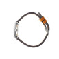 Lip Dauphine 29 mm cadran argenté - Bracelet cuir orange