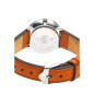 Lip Dauphine 29 mm cadran argenté - Bracelet cuir orange