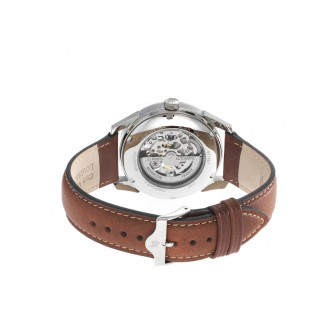 Lip Himalaya 40 mm cadran Squelette blanc - Bracelet cuir marron