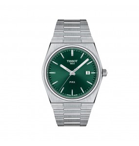 TISSOT PRX GENT QUARTZ VERT ACIER T1374101109100