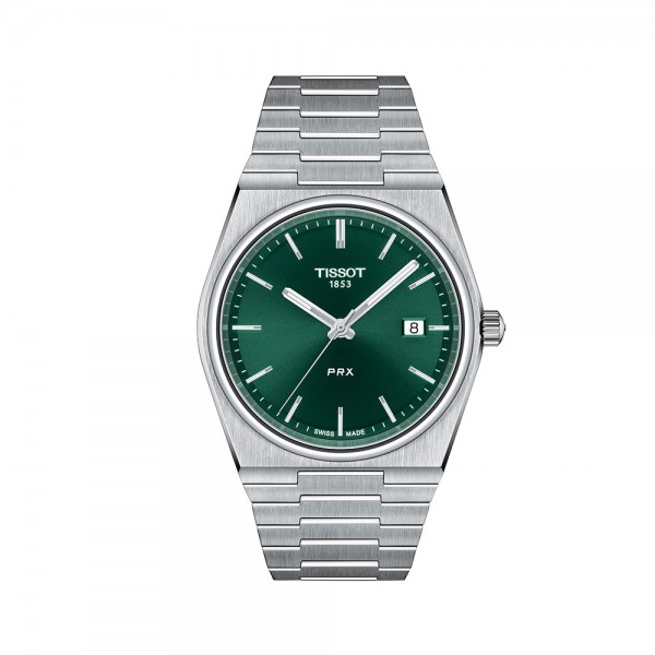 TISSOT PRX GENT QUARTZ VERT ACIER T1374101109100