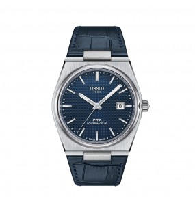 TISSOT PRX POWERMATIC 80 BLEU CUIR T1374071604100