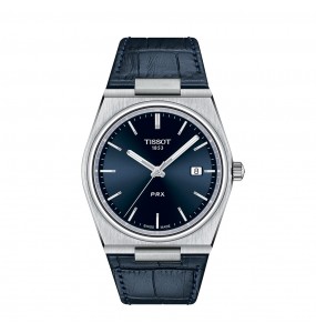 TISSOT PRX GENT QUARTZ BLEU CUIR T1374101604100