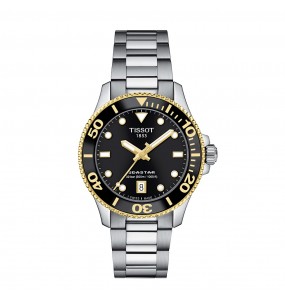 TISSOT SEASTAR 1000 36MM NOIR OR ACIER T1202102105100