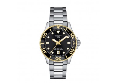 TISSOT SEASTAR 1000 36MM NOIR OR ACIER T1202102105100